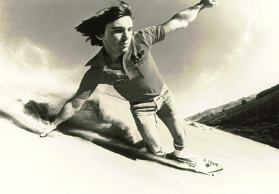 Jack Smith sandboarding in 1982